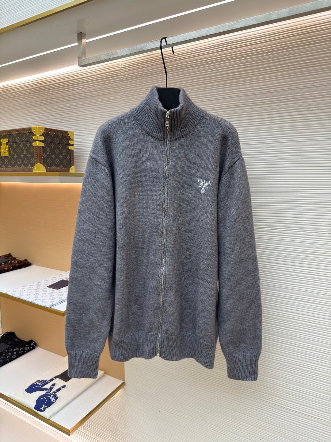 Embroidered Wool Knit Cardigan