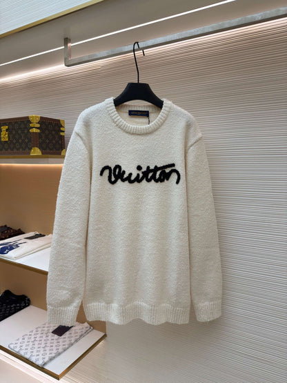 LV Logo Wool Crewneck Sweater