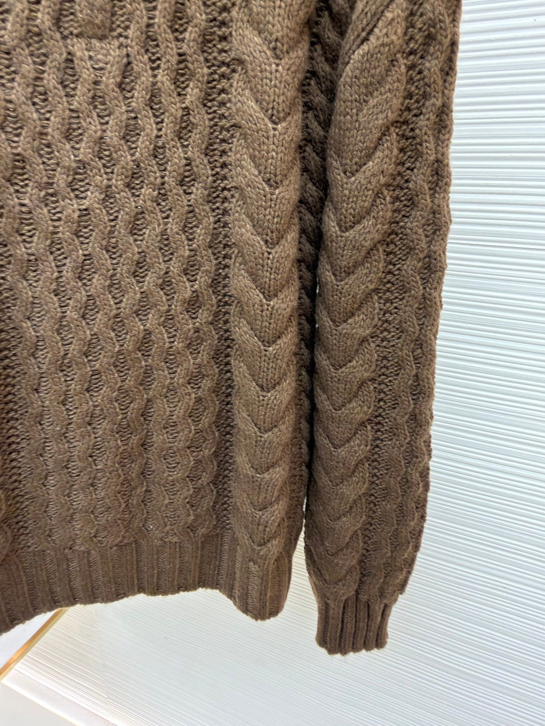 Cable-Knit Wool Half-Zip Sweater
