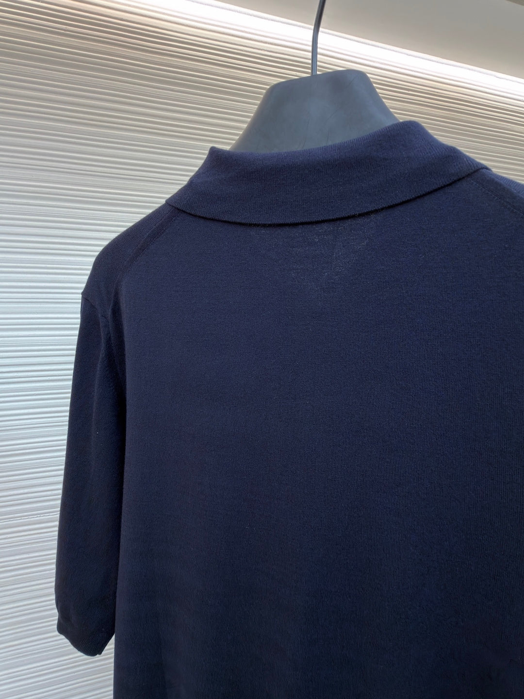 Embroidered Zip Polo
