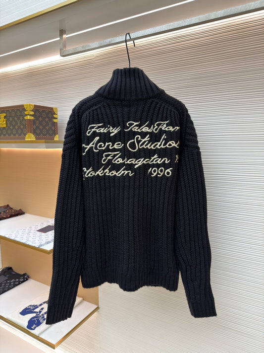 Embroidered Zip Cardigan