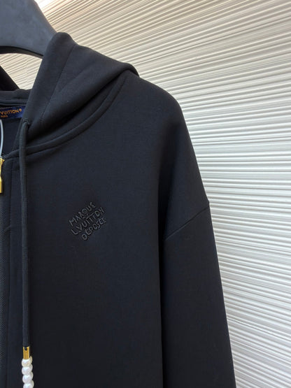 Embroidered Zip-Up Hoodie