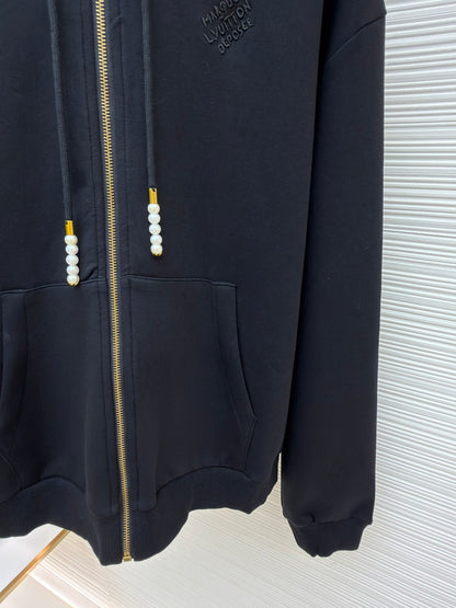 Embroidered Zip-Up Hoodie