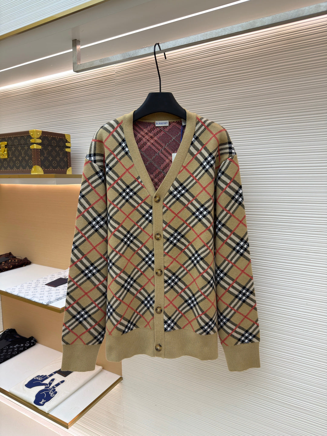 Vintage Check Knit Cardigan