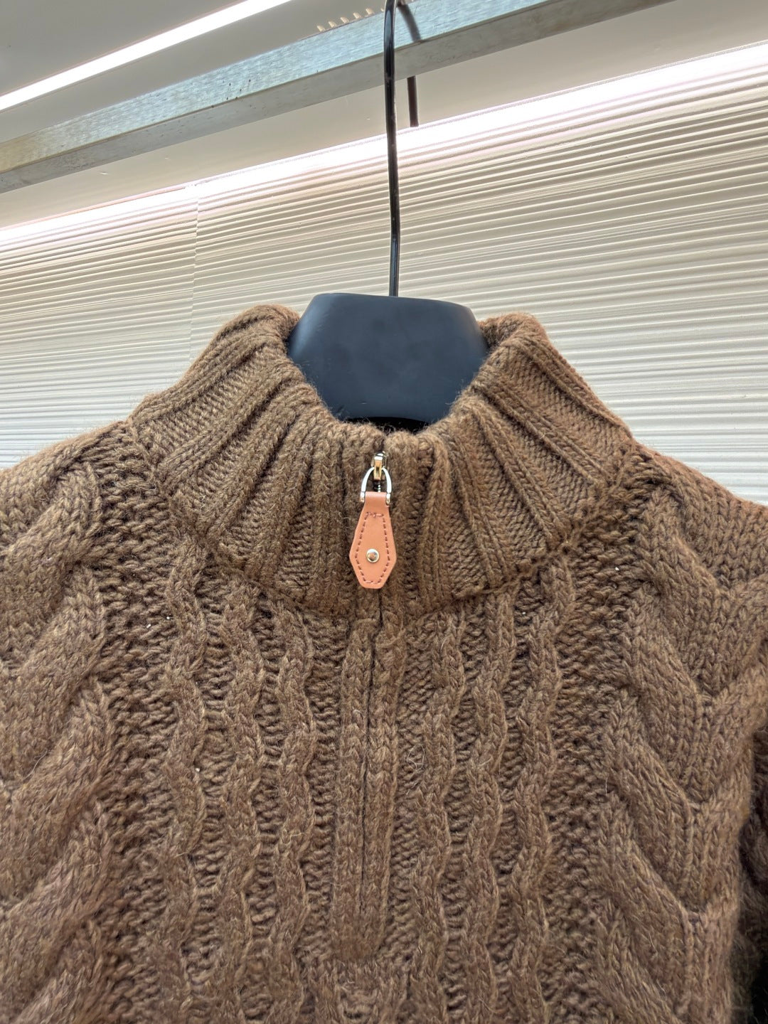 Cable-Knit Wool Half-Zip Sweater