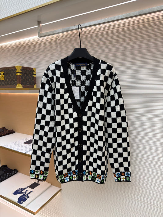 Damier Knit Cardigan