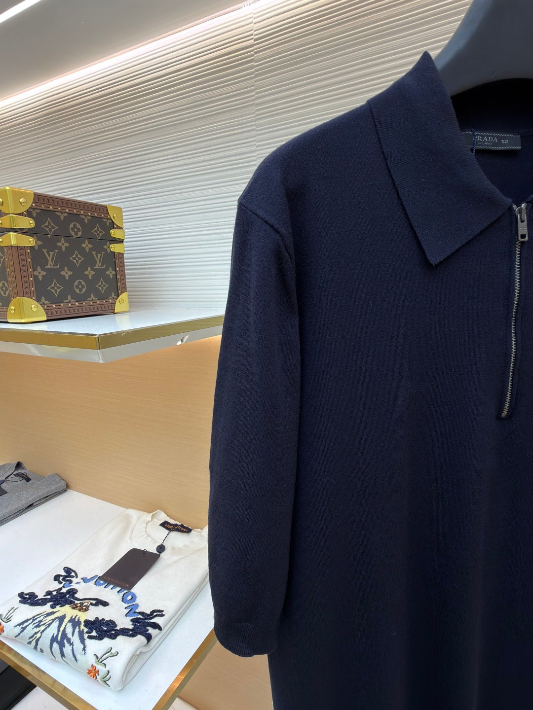 Embroidered Zip Polo