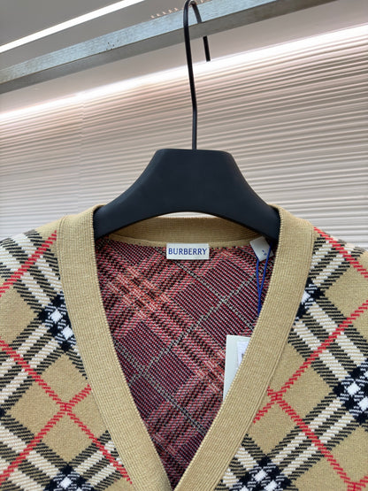 Vintage Check Knit Cardigan