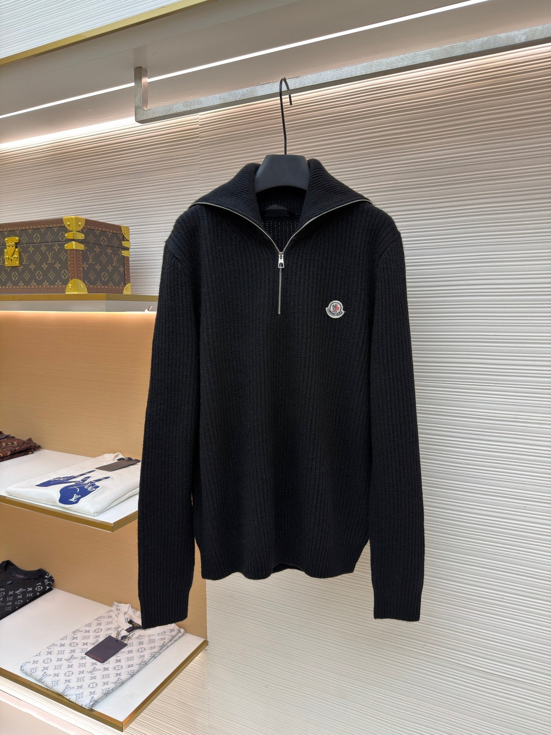 Logo Patch Half-Zip Sweater