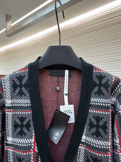 Cross Patch Cashmere Knit Cardigan