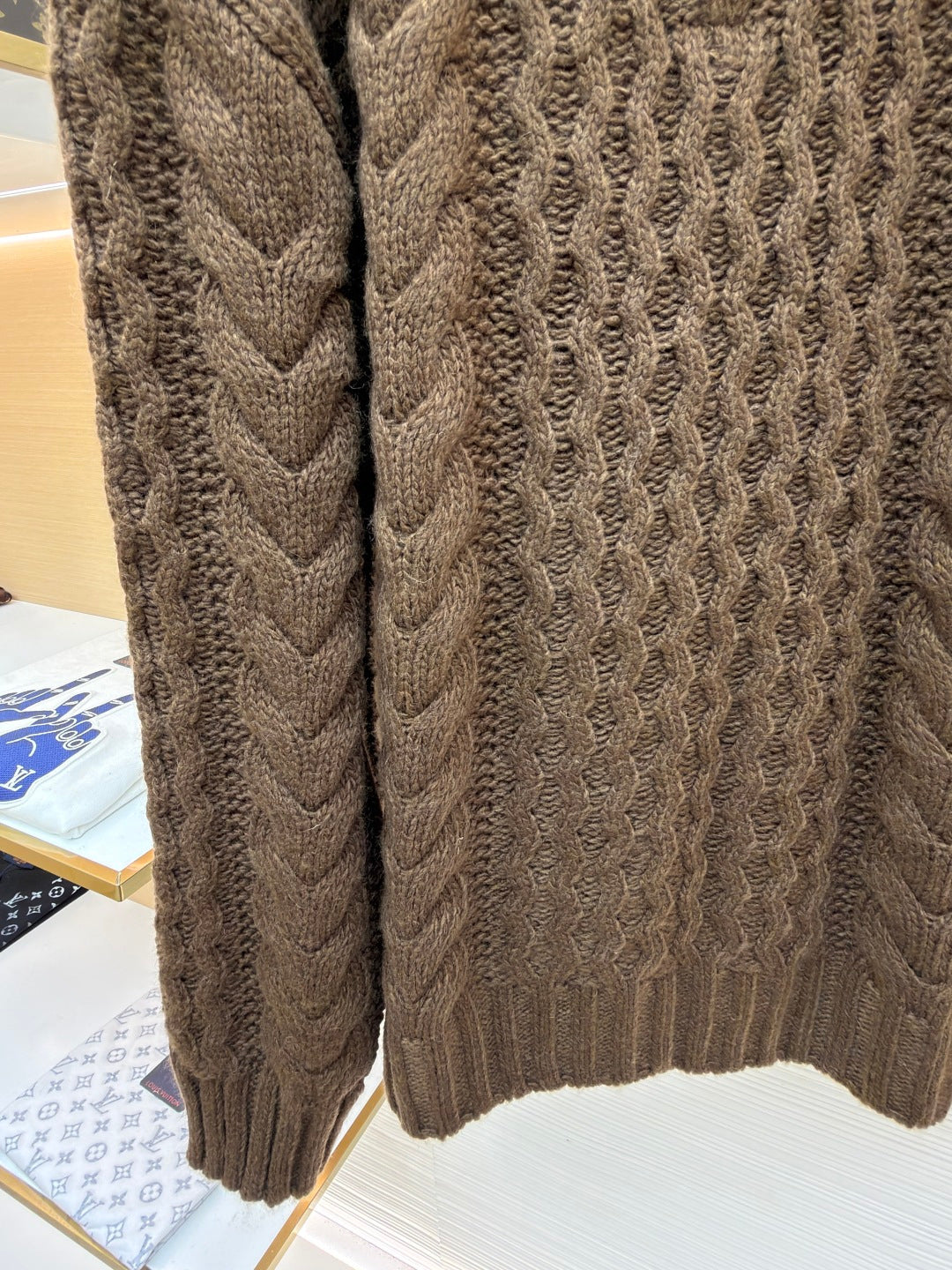 Cable-Knit Wool Half-Zip Sweater