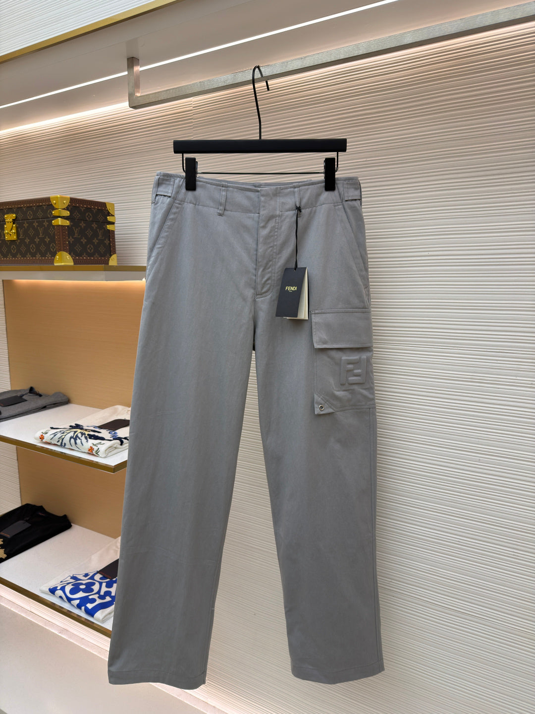Gabardine Cargo Trousers