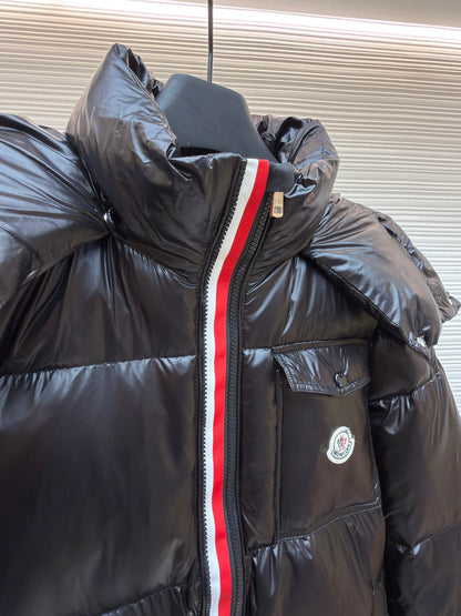 Logo Patch Hooded Down Jacket