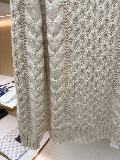 Cable-Knit Wool Half-Zip Sweater