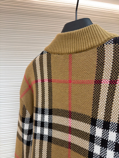 Vintage Check Knit Cardigan