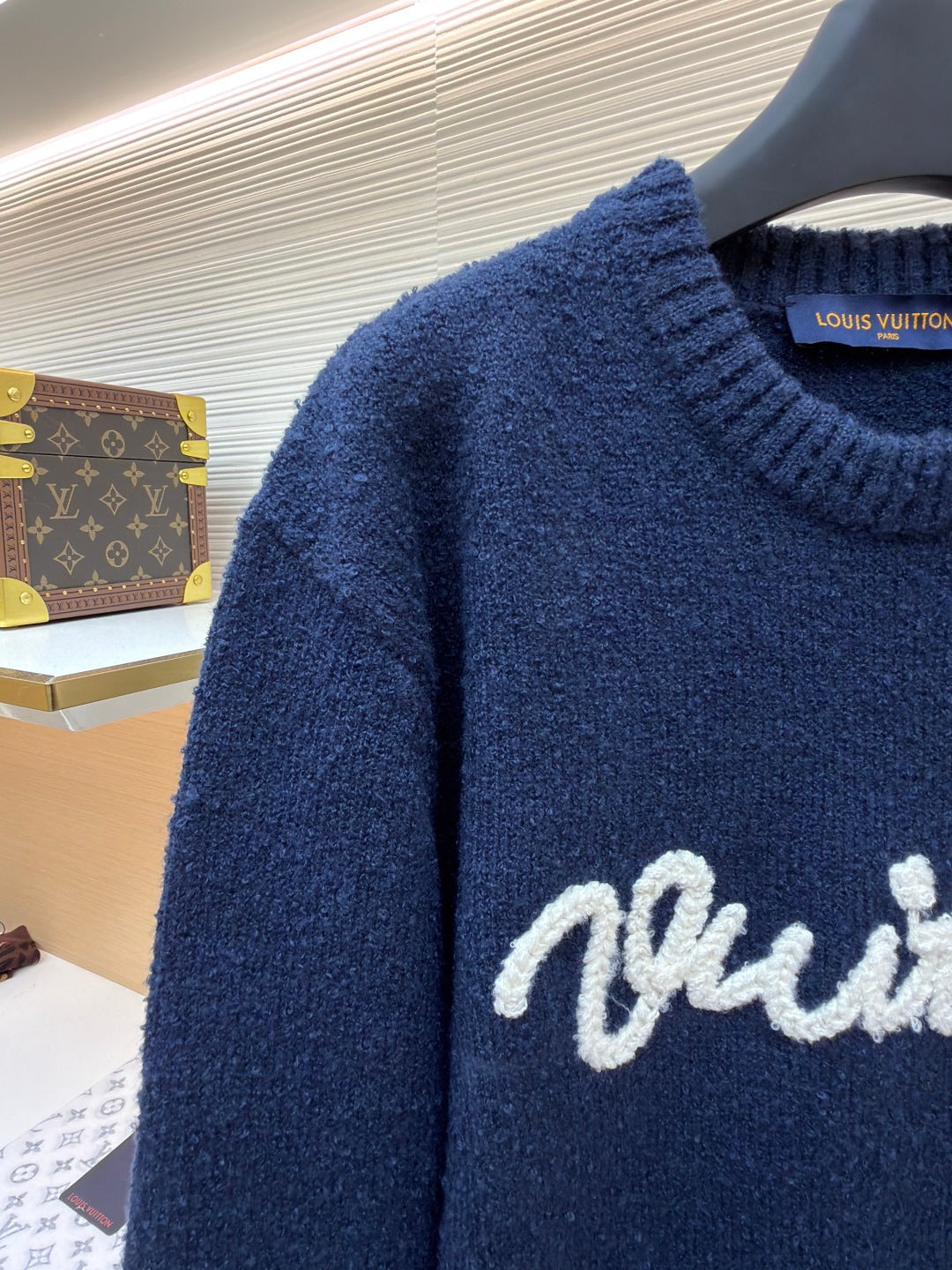 LV Logo Wool Crewneck Sweater