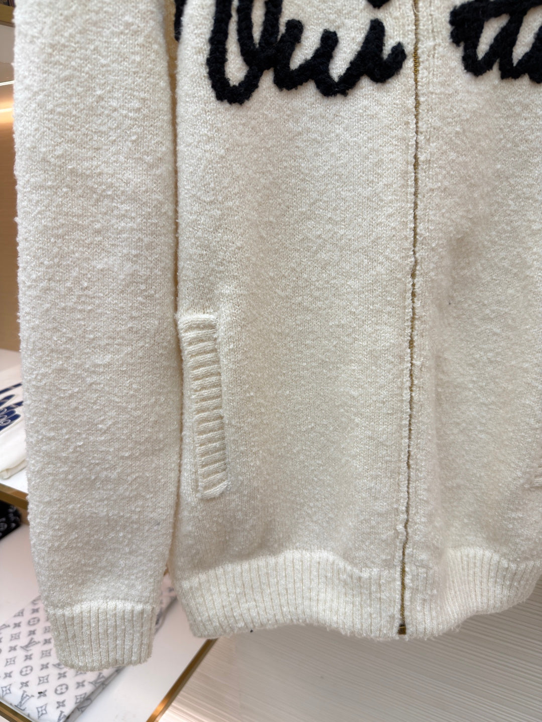 LV Logo Wool Knit Cardigan