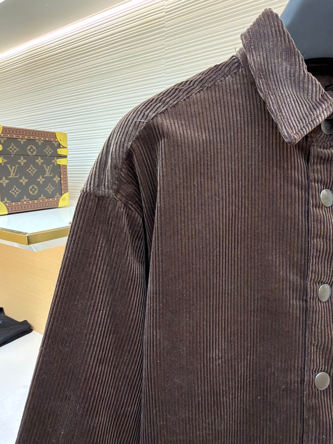 Triangle Logo Corduroy Down Jacket