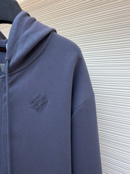 Embroidered Zip-Up Hoodie
