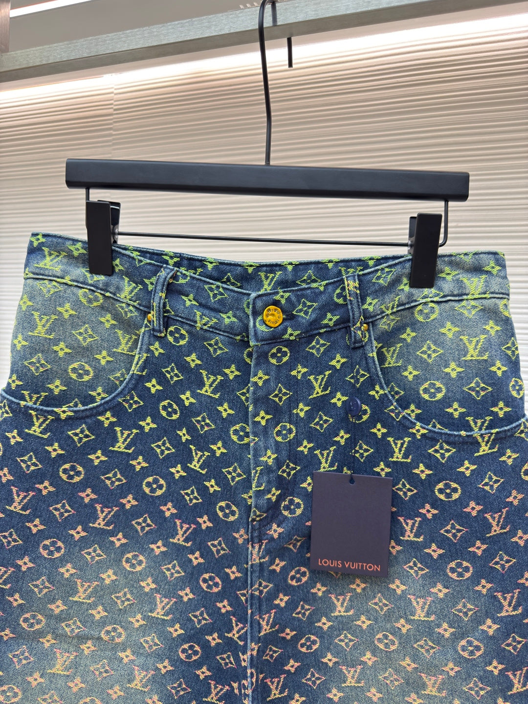 Gradient Denim Shorts