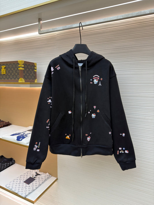 Graphic Zip-Up Hoodie