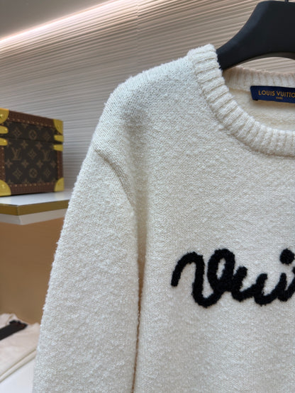 LV Logo Wool Crewneck Sweater