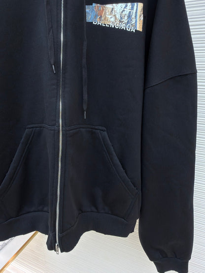 Tape Logo Hooded Jacket
