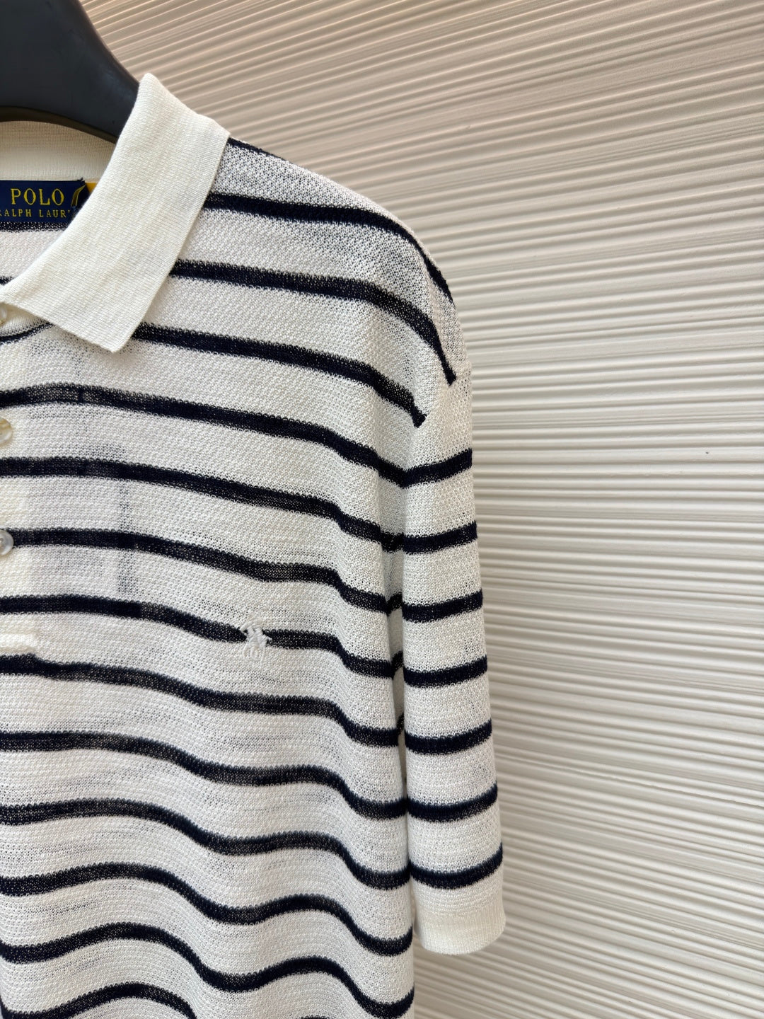 Striped Linen Knit Polo