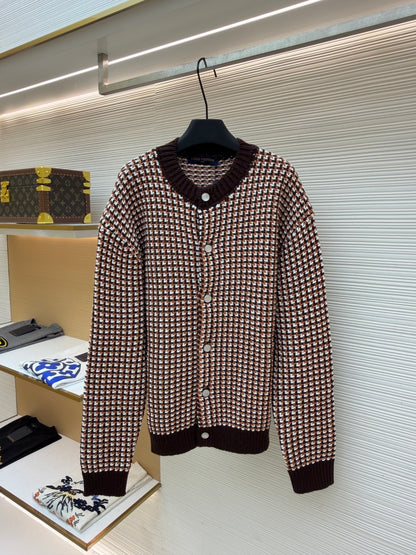 Houndstooth Knit Cardigan