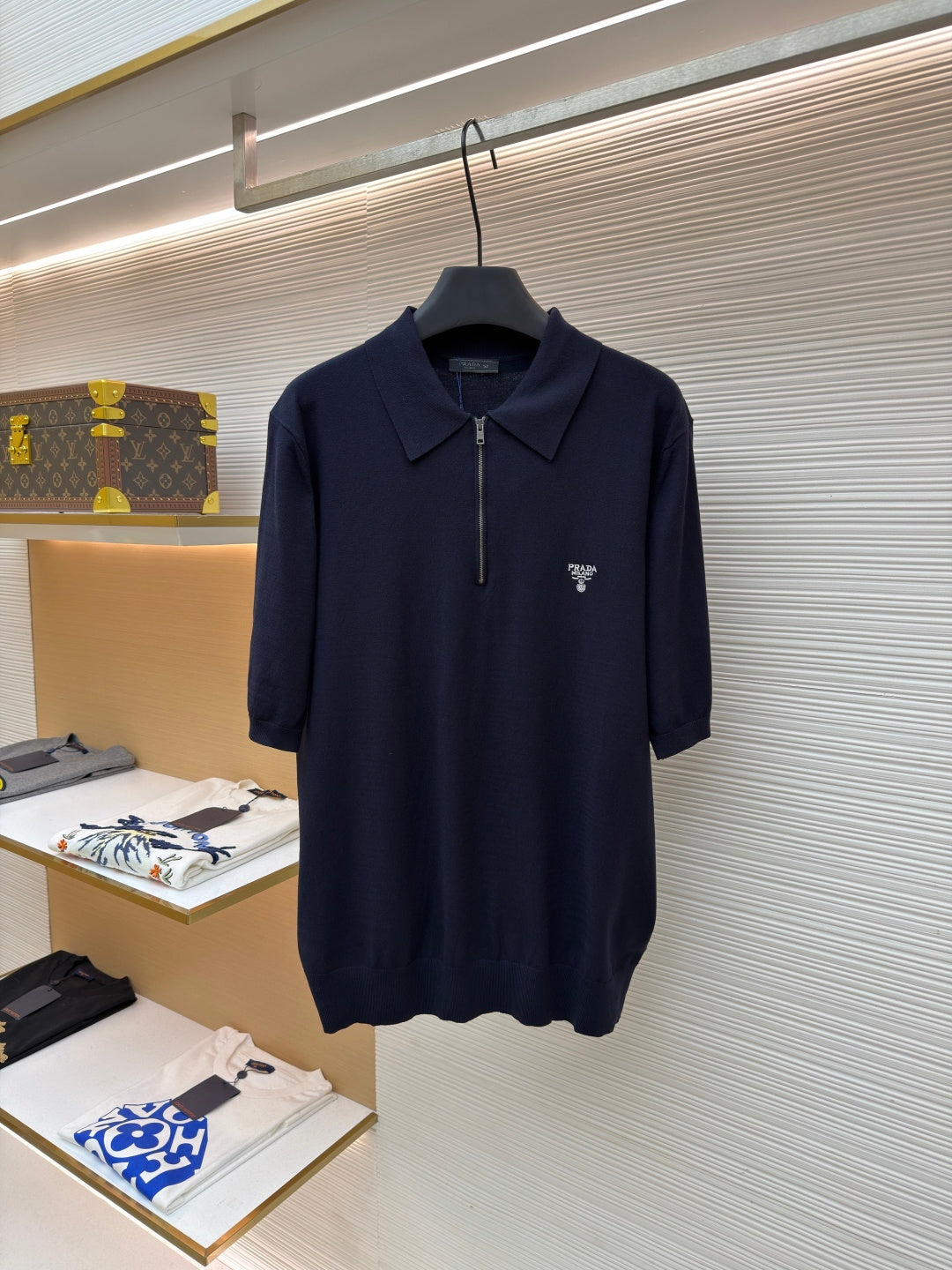 Embroidered Zip Polo