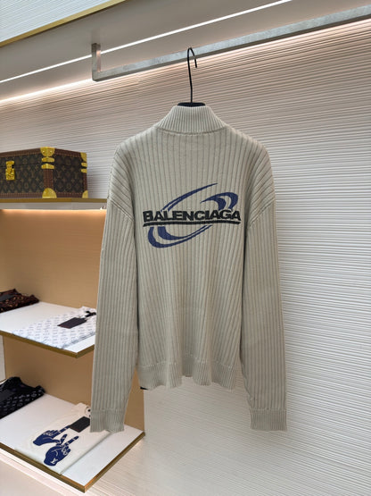 Striped Half-Zip Sweater