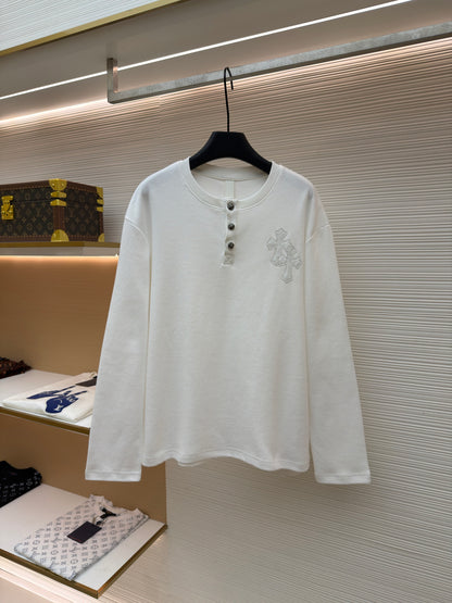 Waffle-Knit Crewneck Sweatshirt