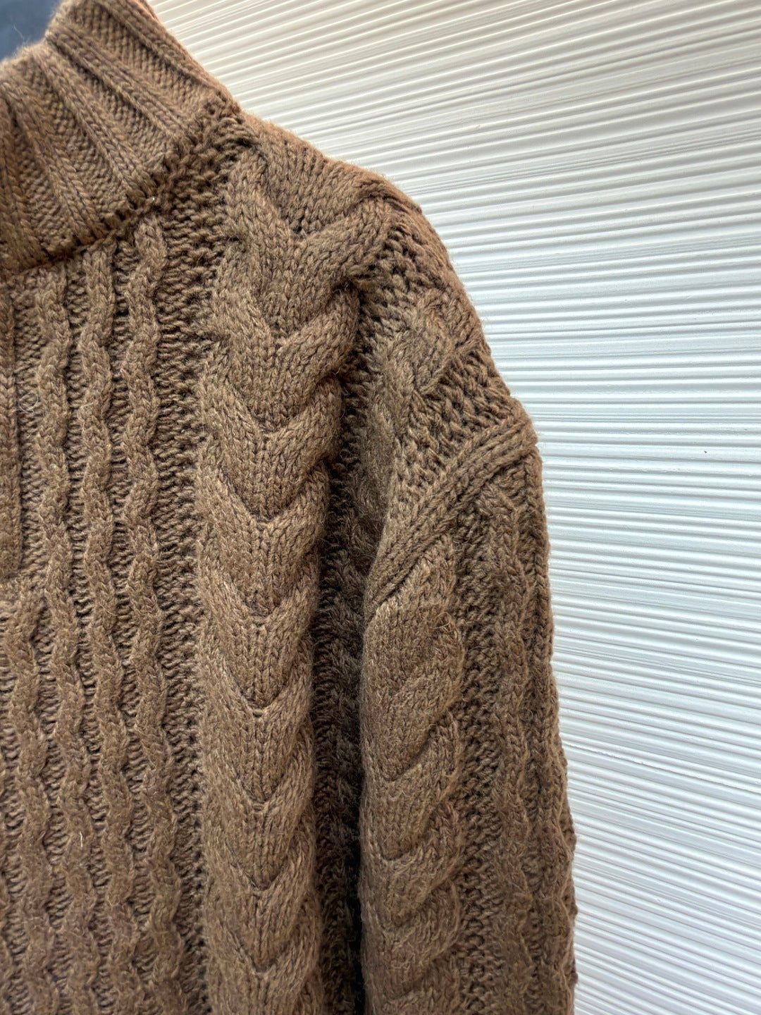 Cable-Knit Wool Half-Zip Sweater