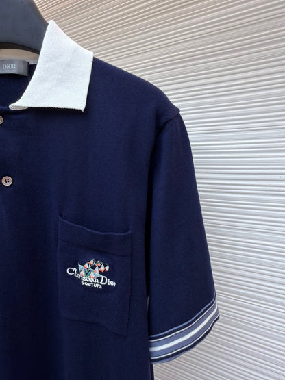 Embroidered Knit Polo