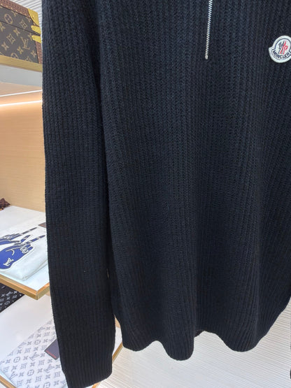 Logo Patch Half-Zip Sweater