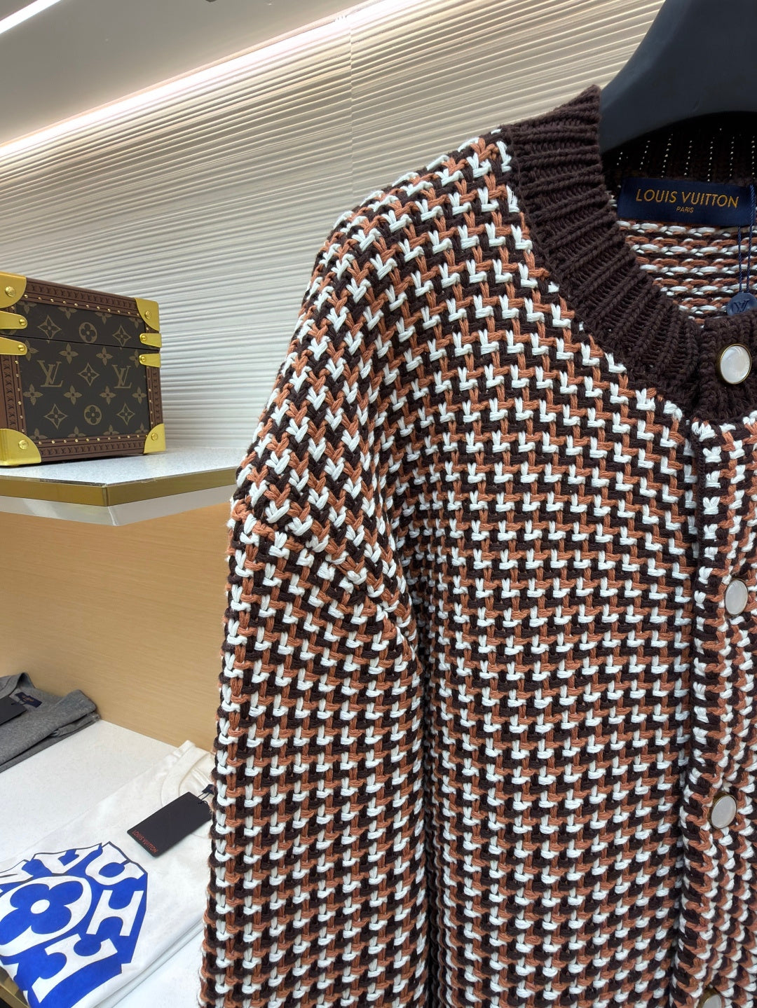 Houndstooth Knit Cardigan