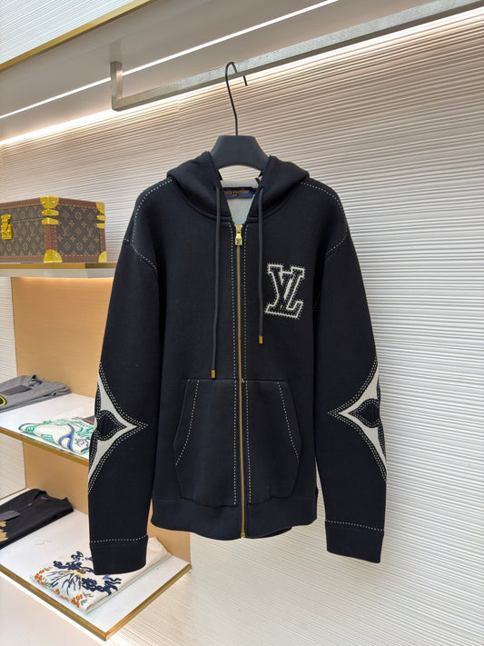 Flower Motif Zip Jacket