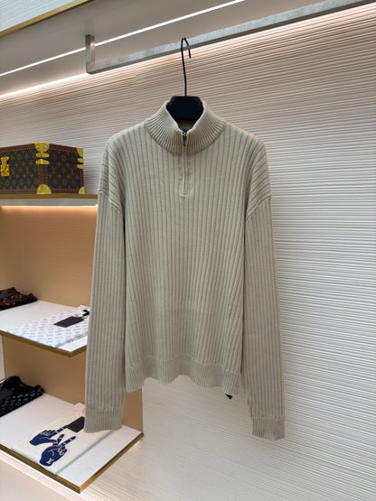 Striped Half-Zip Sweater