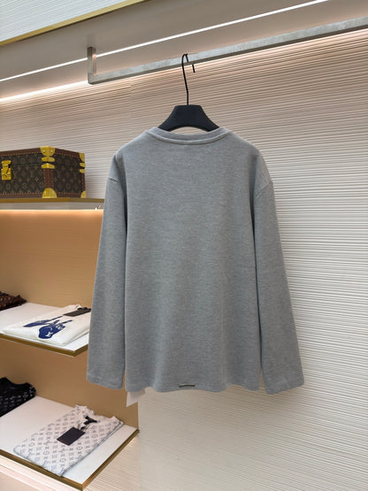 Waffle-Knit Crewneck Sweatshirt