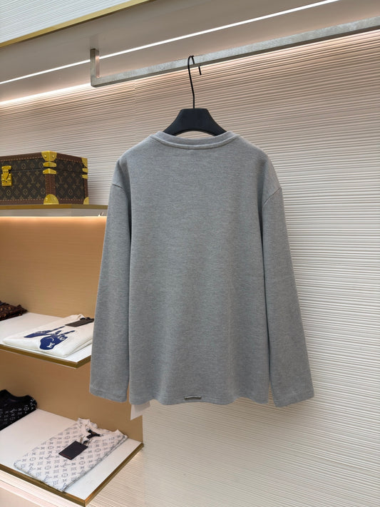 Waffle-Knit Crewneck Sweatshirt
