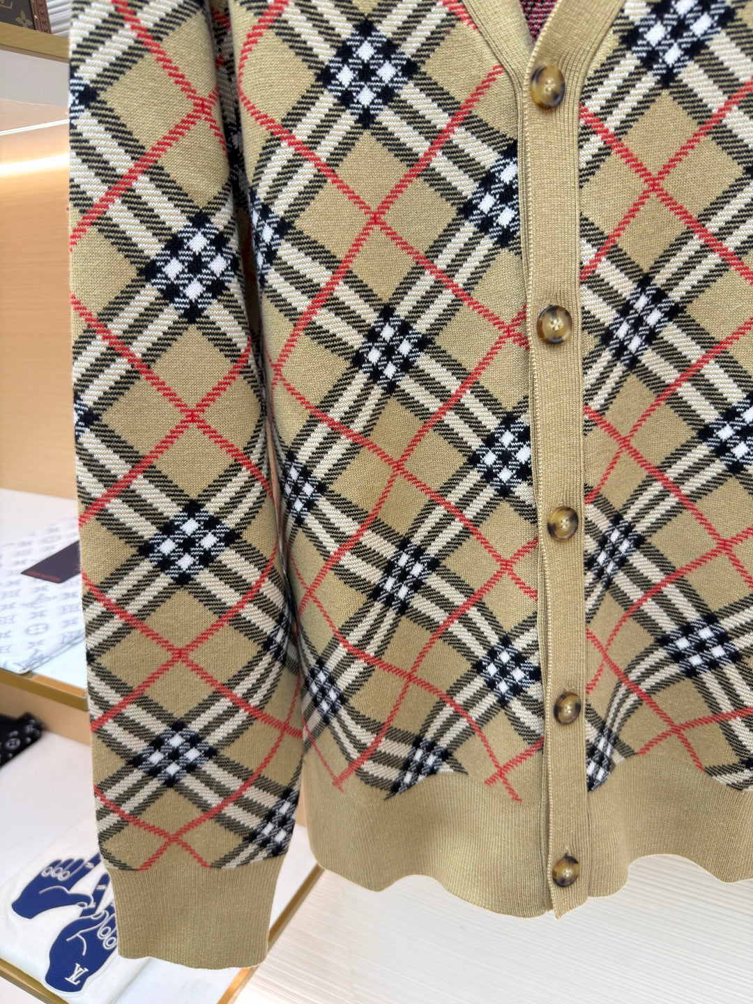 Vintage Check Knit Cardigan