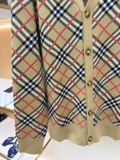 Vintage Check Knit Cardigan