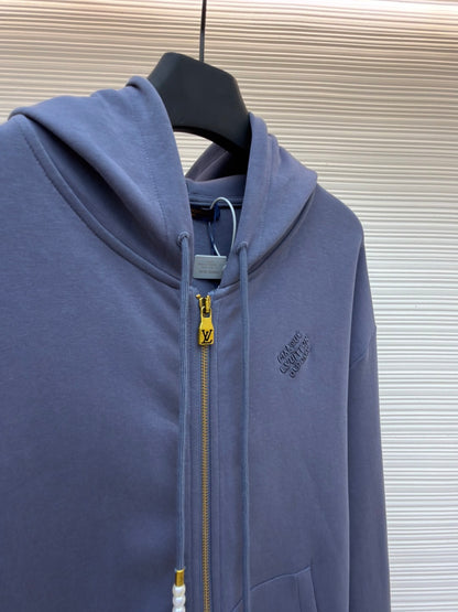 Embroidered Zip-Up Hoodie