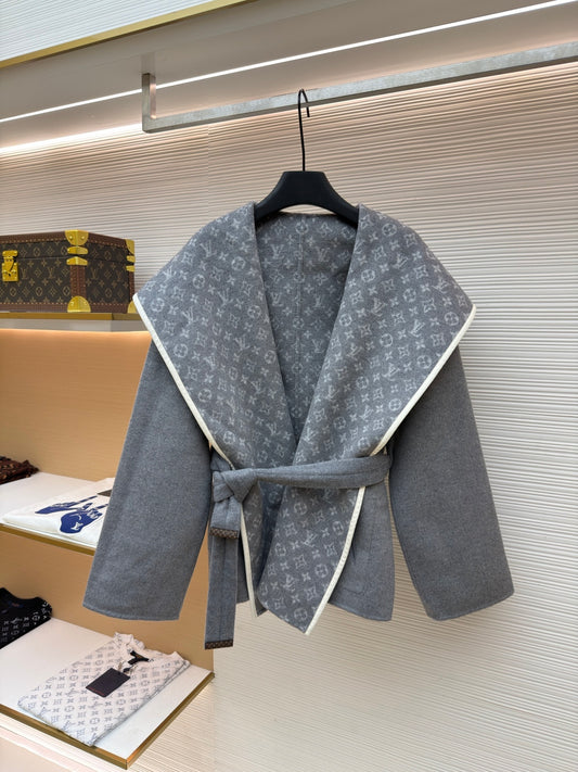 Reversible Wool Hooded Coat