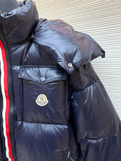 Logo Patch Hooded Down Jacket