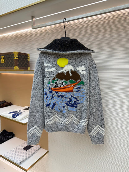 Embroidered Turtleneck Sweater
