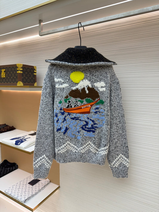 Embroidered Turtleneck Sweater