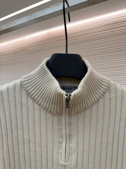 Striped Half-Zip Sweater