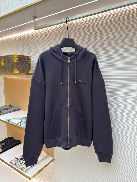 Logo Patch Zip-Up Hoodie