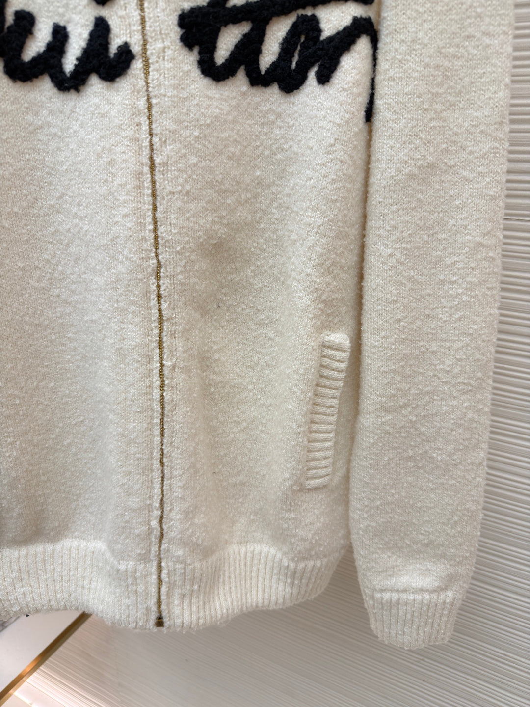 LV Logo Wool Knit Cardigan